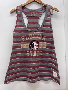 Original Retro Brand Florida State Striped Tank Top in Garnet and Gray